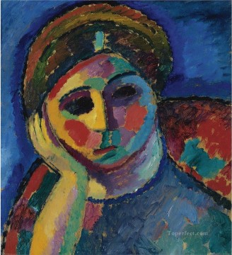 Alexey Petrovich Bogolyubov Painting - La mujer pensante 1912 Alexej von Jawlensky
